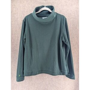 Dudley Stephens Green Fleece Turtleneck Pullover Top Womens XL Made in USA